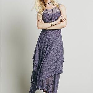 Free People Dark Gray Bohemian Lace Dress